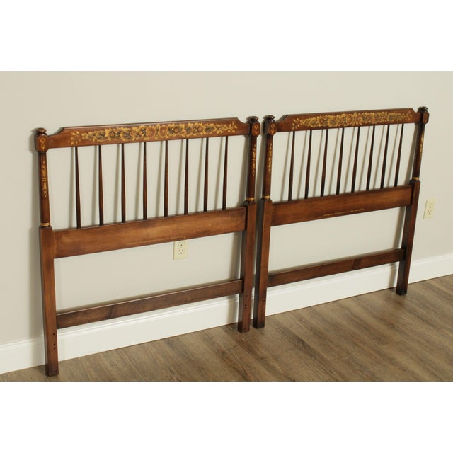 Hitchcock Solid Maple Vintage Twin Stenciled Headboards a Pair Chairish