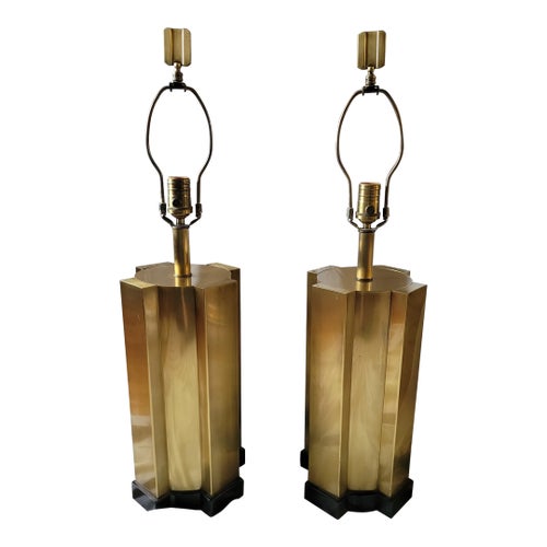 80s Wildwood Art Deco Revival Table Lamps- A Pair