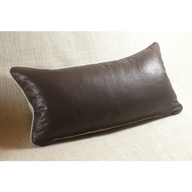 Chocolate and Neutral Herringbone Lumbar Pillow Chairish