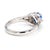 Mid 20th Century Vintage 0.97 Carat Oval Blue Sapphire & Diamond Filigree in Platinum Floral Ring, Size 5.75 For Sale - Image 5 of 10