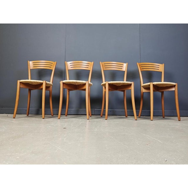 Vintage Italian Bistro and Papercord Dining Chairs, 1980s, Set of 4 For Sale - Image 9 of 13