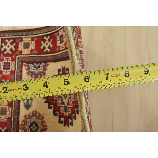 Beige Kazak Rug 2′ X 3’2” Beige Wool Tribal Hand-Knotted Oriental Carpet For Sale - Image 8 of 9
