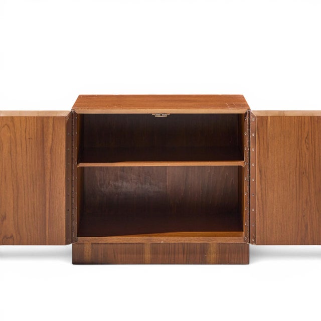 Wood Directional Mid Century Walnut and Chrome Nightstands - Pair For Sale - Image 7 of 11