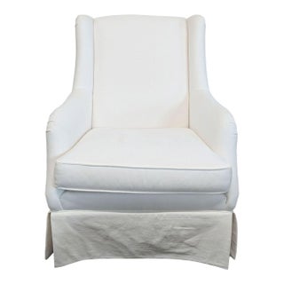 Ethan Allen Transitional White Lounge Chair For Sale