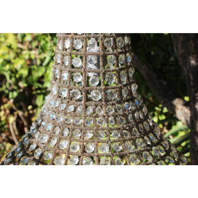 1970s Vintage Boho Chic Beaded Chandelier, Hand-Made Pakistan For Sale - Image 4 of 13