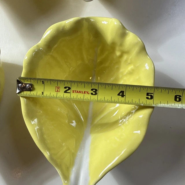 Vintage Secla Majolica Style Portugal Yellow Cabbage Ceramic Bowls-Set of 4 For Sale - Image 10 of 10