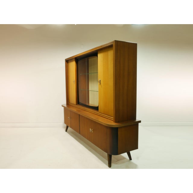 Mid-Century Modern Mid-Century Living Room Display Cabinet with Glass Sliding Doors, Germany, 1960s For Sale - Image 3 of 18