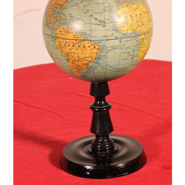 Charming little globe, 1:80,000,000 scale. created by j. Forest, geographer. Forest publisher, 17-19 rue de buci, paris. a...