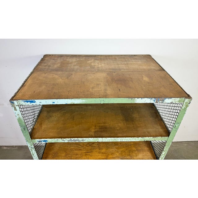 Wood Industrial Green Shelf, 1960s For Sale - Image 7 of 18