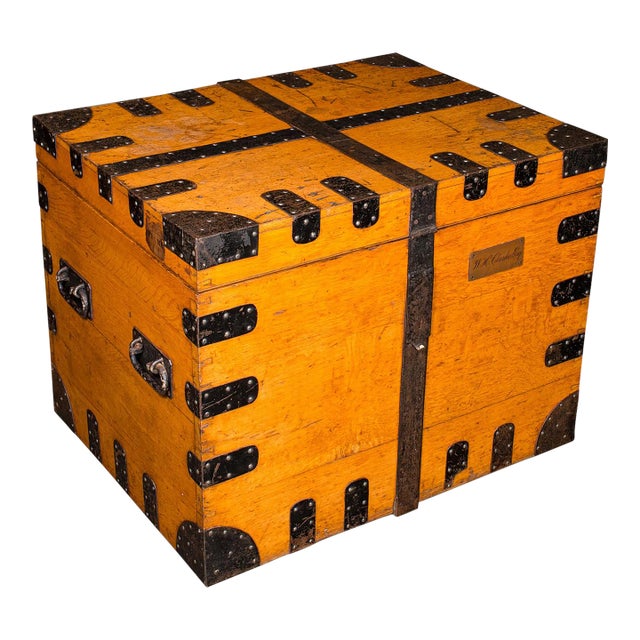 1880's Large Antique Storage Trunk For Sale