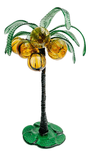 Tall 1960s Italian Murano Glass Palm Tree With Coconuts