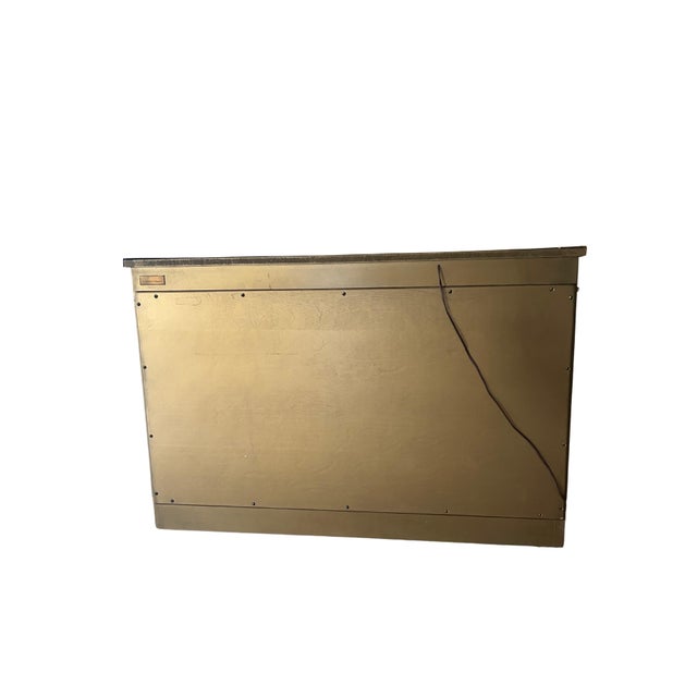 Mid-Century Modern Mastercraft 1970s Brass Illuminated Demilune Cabinet For Sale - Image 3 of 6