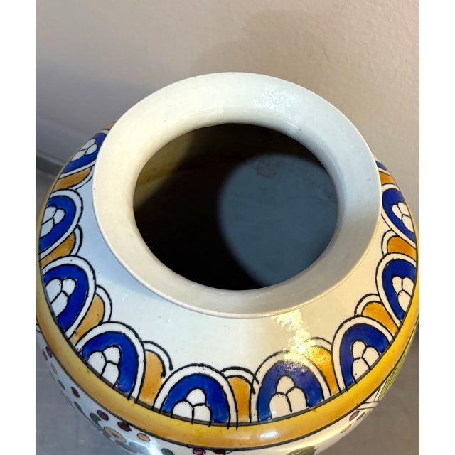 1960s Majolica Style Ceramic Bird Vase For Sale - Image 5 of 6