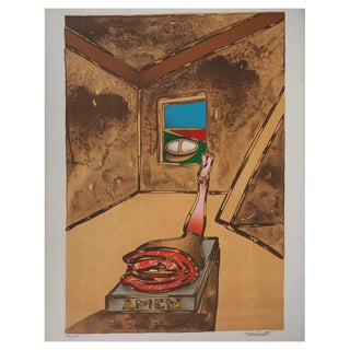 Antonio Recalcati, Surrealist Amen, Original Lithograph For Sale