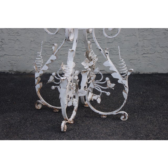 Vintage Italian Style Painted Wrought Iron Garden Plant Stand or Table Base For Sale - Image 4 of 16