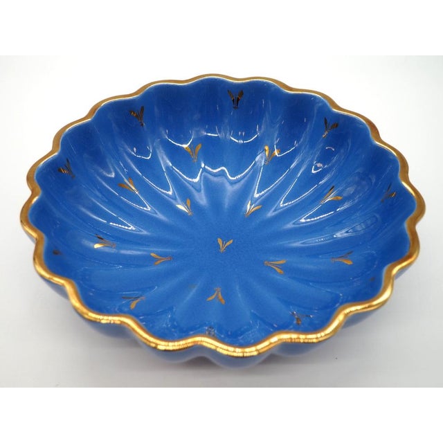 1930s Sapphire Bowl with Fish by Arthur Percy, Set of 2 For Sale - Image 5 of 15