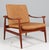 Finn Juhl lounge chair made in teak and cognac full grain tan aniline leather. Model Spade stolen (FD133), made by France...