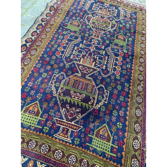 Mid-Century Modern Mid-Century Vintage Baluch Afghan Rug For Sale - Image 3 of 18