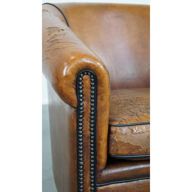 Brown Leather Club Chair For Sale - Image 10 of 12