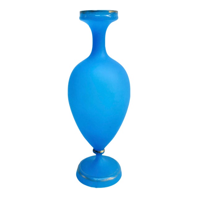 French Blue Opaline Vase Circa 1880s' For Sale