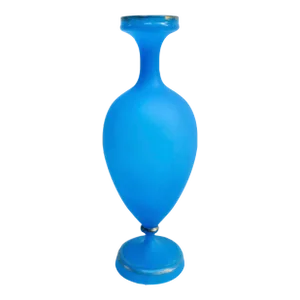 French Blue Opaline Vase Circa 1880s'