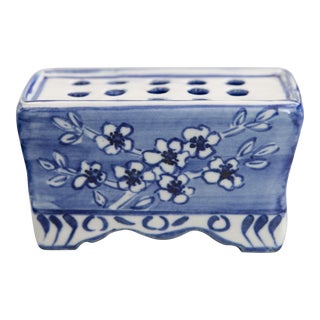 Antique Dutch Delft Faience Flower Brick Vase For Sale
