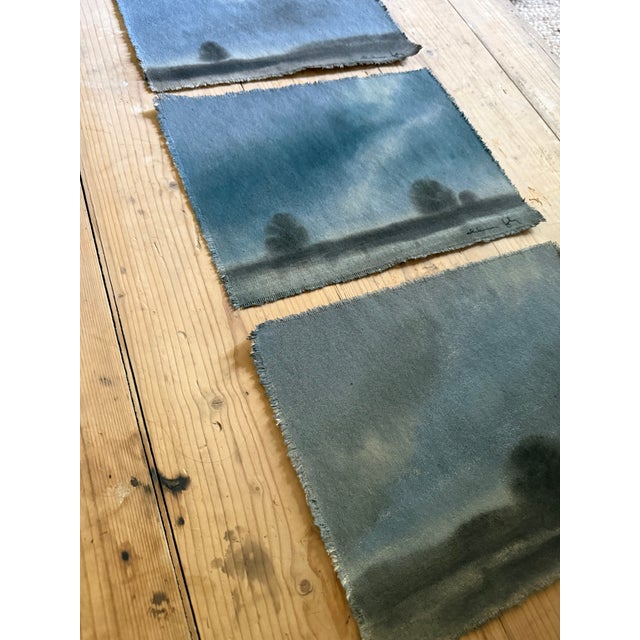 Abstract Watercolor Landscape Painting on Raw Canvas by Chelsea Fly For Sale - Image 3 of 5