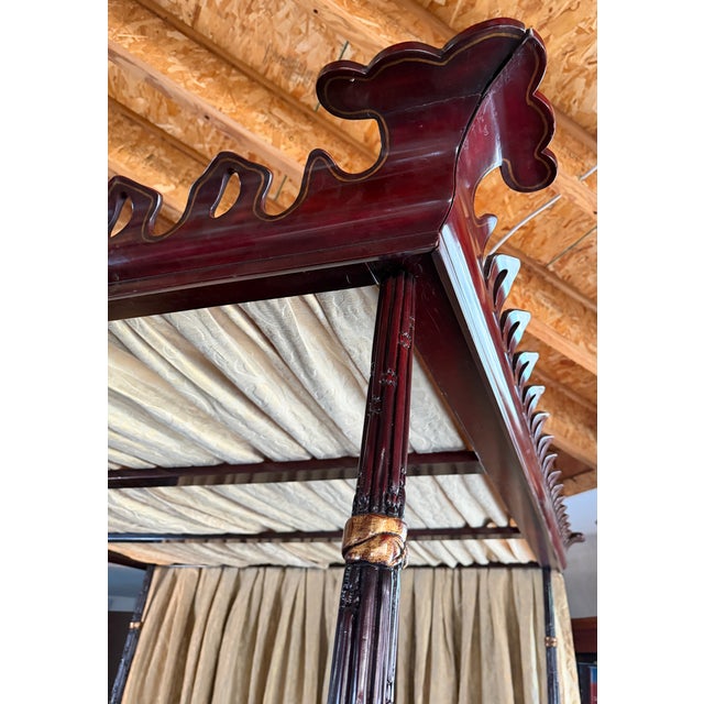 Michael Taylor The Kempner Canopy Bed by Michael Taylor, in Tete a Negre Finish For Sale - Image 4 of 11
