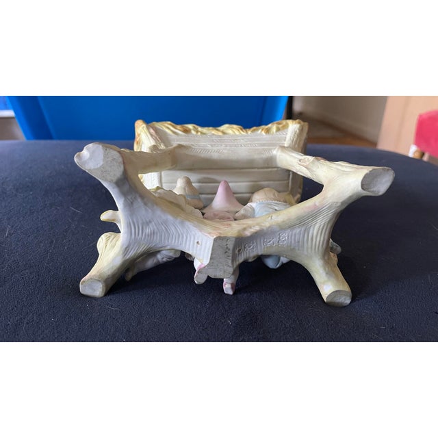 Antique Continental Bisque Porcelain Lot — Cherub Jardinière & Centerpiece Bowl, Victorian/Art Nouveau, Set of 2 For Sale - Image 4 of 8