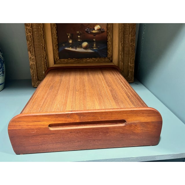 Brown Vintage Danish Modern Teak Desktop Organizer For Sale - Image 8 of 9