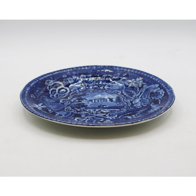 Ceramic Circa 1822-1841 English Flow Blue Stone China Plate by Swan Bank Pottery For Sale - Image 7 of 7