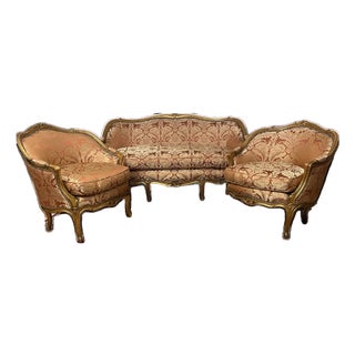 1960s Louis XV Armchairs Set (3) For Sale