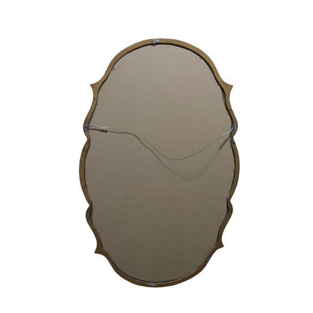 Large Hollywood Regency Style Mirror With Gold Wooden Frame For Sale - Image 9 of 9