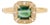 1.22ct Green Tourmaline & Diamond Vintage Ring Size 6.5 in 14k Yellow Gold For Sale