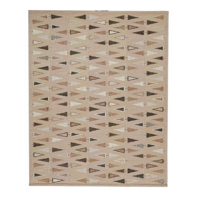Swedish Geometric Rug by Celerie Kemble for Chairish in Blush, 3'x8' For Sale