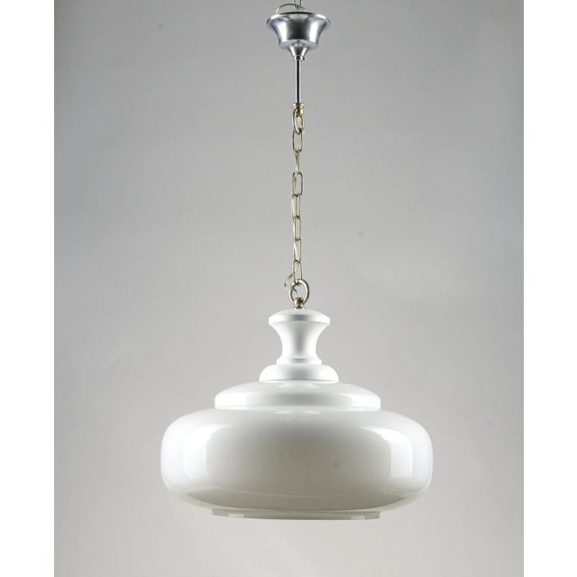 Vintage Chandelier in Metal, Wood & Glass, 1950s For Sale - Image 9 of 9