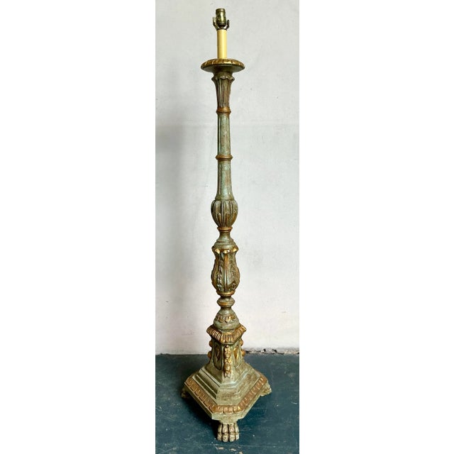Vintage Regency Sarreid Gilt Tipped Floor Lamp For Sale - Image 4 of 8