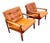 Armchairs attributed to Illum Wikkelso Leather and Rosewood, 1960s, Set of 2 For Sale