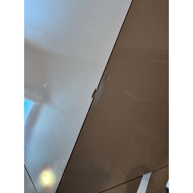 Postmodern 1980s Postmodern Mauve Bullnose Dresser & Nightstand Set – Lacquered Waterfall Design With Plinth Base For Sale - Image 3 of 7