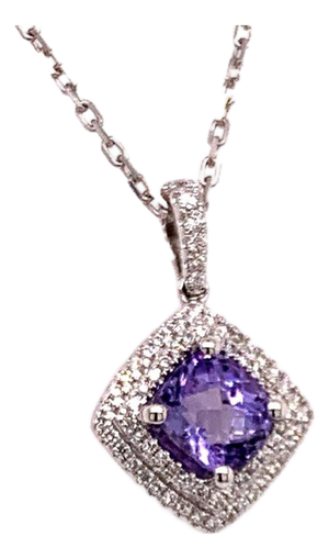 Diamond Sapphire Necklace 2.32 TCW 18k Gold Women Certified