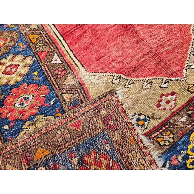 Textile 19th Century Handwoven Anatolian Village Area Rug, Wool, Vegetable Dyed, 4' x 5' For Sale - Image 7 of 18