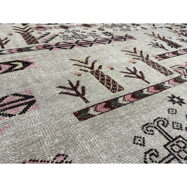 8ft11in × 12ft West Elm Hand-Knotted Paradise Area Rug, Pink Blossom For Sale In San Francisco - Image 6 of 12