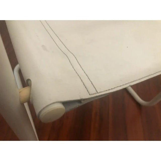 1980s Italian White Leather Cantilever Chairs Set of 2 Attributed to Mart Stam and Marcel Breuer For Sale - Image 10 of 11