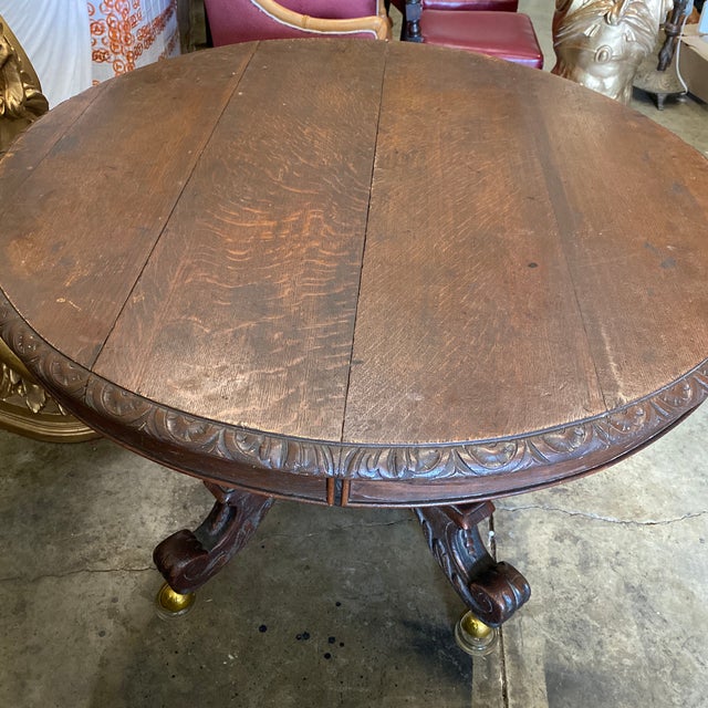 1970s Vintage Wooden Pedestal Table on Castors Chairish