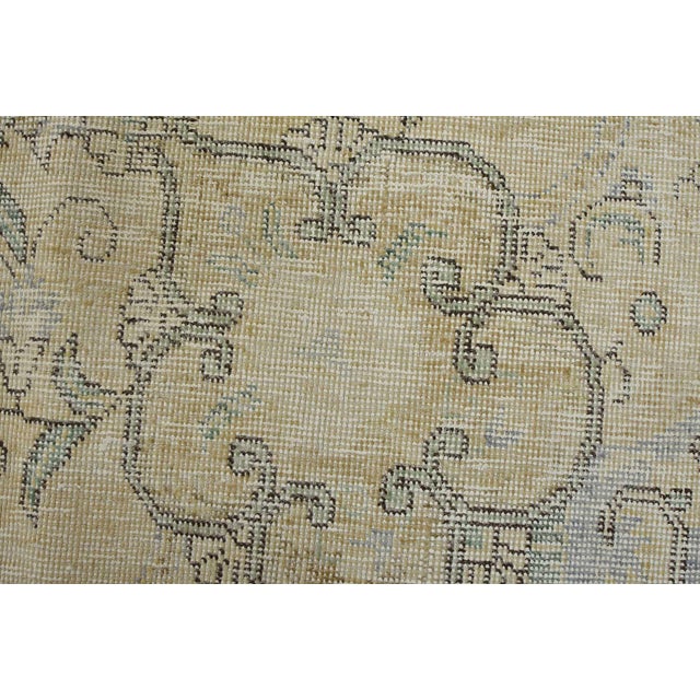 Tabriz Rug 9’11” X 12’9” Beige Wool Vintage Distressed Hand-Knotted Carpet For Sale - Image 4 of 15