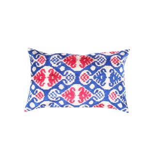 Pasargad Turkish Multi Color Silk Ikat Pillow (Ti 169) - 24" X 16" For Sale