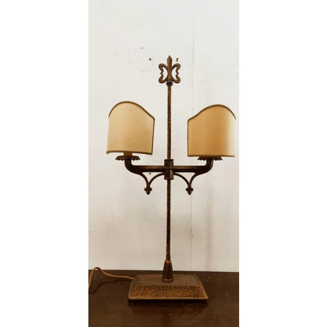 Medieval Table Lamp in Hammered Brass For Sale - Image 9 of 13