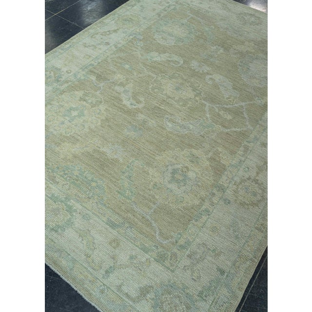 Brown Turkish Oushak Rug 5' x 7' #19423 For Sale - Image 8 of 8