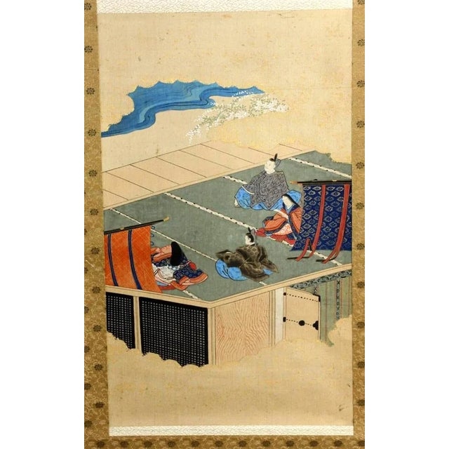 Two Japanese scroll painting depicts scenes from the Tale of Genji (Genji-E), from Edo period. These painting were...