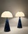 Set of 2 vintage table lamps with marble bases, 'Lambada da Tavolo', model: Prisma, Italy, solid construction made of...